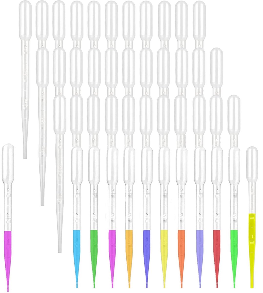 3 ml plastic vloeibare druppelaar, doorzichtige plastic pipetten, 100 stuks druppelpipetten voor snoepvormen, rubberen vormen en ambachten Art Liquid Plant