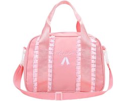 liuxi Ballettas voor meisjes, danstas met ritssluiting en verstelbare riem, roze, effen kleur