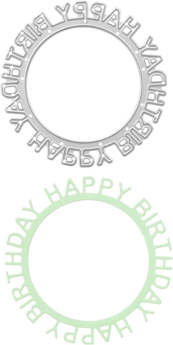 Stanssjabloon: Happy Birthday op ronde belettering