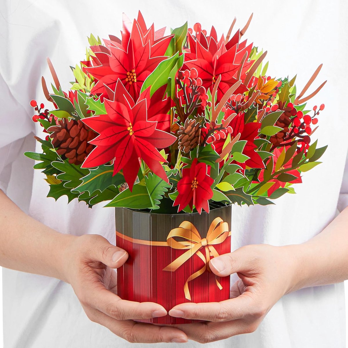Wenskaarten met Enveloppen, Kerst Feestelijke Pop-up Kaarten voor Familieleden, Kerstdecoratie, Warm Cadeau Geven, Dankzegging en Alle Gelegenheden