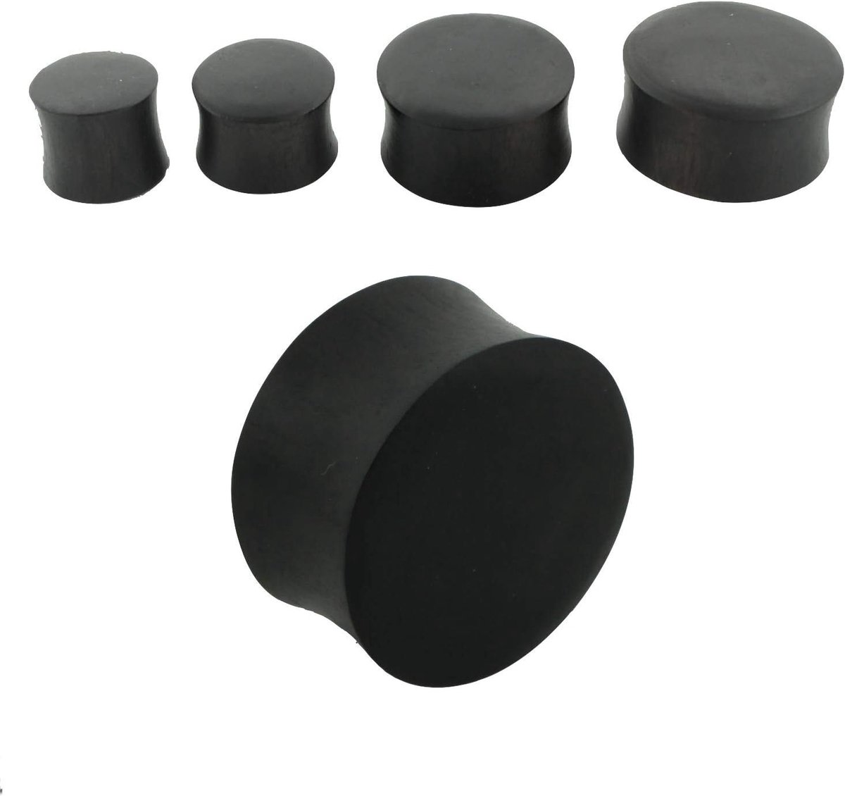 Plugs Hout Double Flared Set van 2 piercings oorstretcher oorplug, hout,