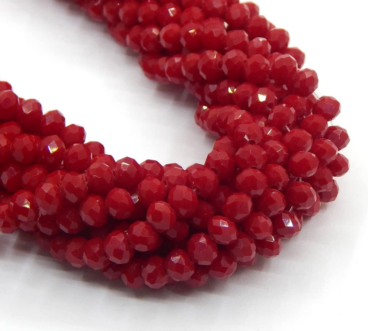 120 stuks Tsjechische Boheemse kristallen kralen 4mm Tsjechische kralen CZ geslepen glazen kralen gefacetteerde rondellen bolletjes glazen kralen, 1 streng (bordeaux ondoorzichtig)