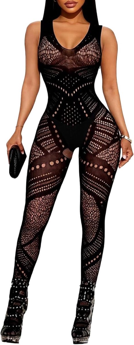 Dames Visnet Bodystocking Sexy Catsuit | Vrouw Nachtkleding Holle Sexy Panty Lingerie Catsuit,Ondergoed Nachtkleding,Clubwear,Nylon Bodysuit