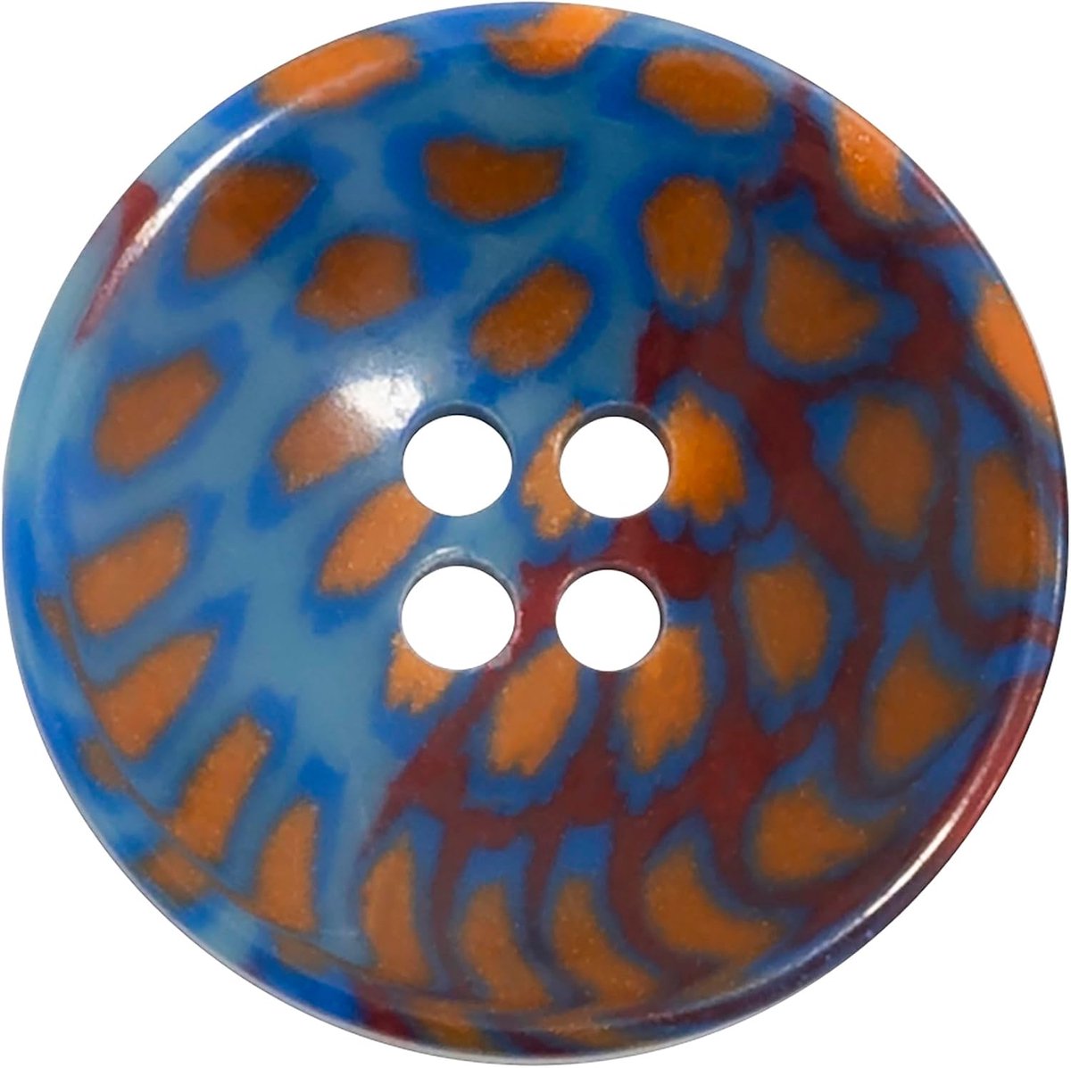 Knopen Ø20x3mm pauwenlook 4 gaten 32L L32 - opening 2 mm - kleur blauw beige Bourgond - kunststof - korte naaikleding