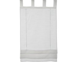 vouwgordijn, transparante voile stof, lussen, wit, 50 x 140 cm