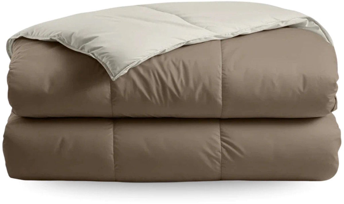 Zelesta Deluxe Duo Percale Katoen Zomerdekbed - Taupe & Crème 160x220cm Taupe & Cream