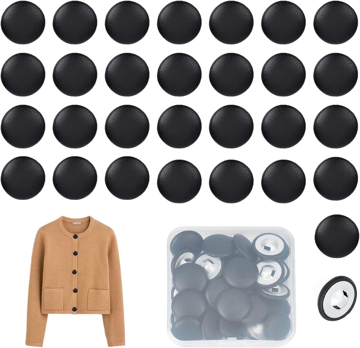 Knopen bekleed met kunstleer 20 mm ronde knop van PU-leer met schacht naaien op meubels tapijt breien doe-het-zelf handwerk decoratie voor meubels jeans bank