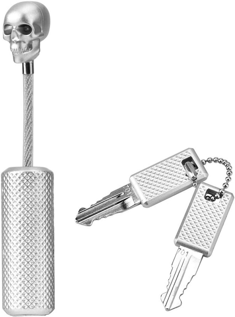 Kabelslot met Schedelontwerp - TSA-goedgekeurd Combinatieslot voor Bagage, Reistassen en Gymkluisjes - en Veilige Staaldraadkabel (Zilver Kleur)