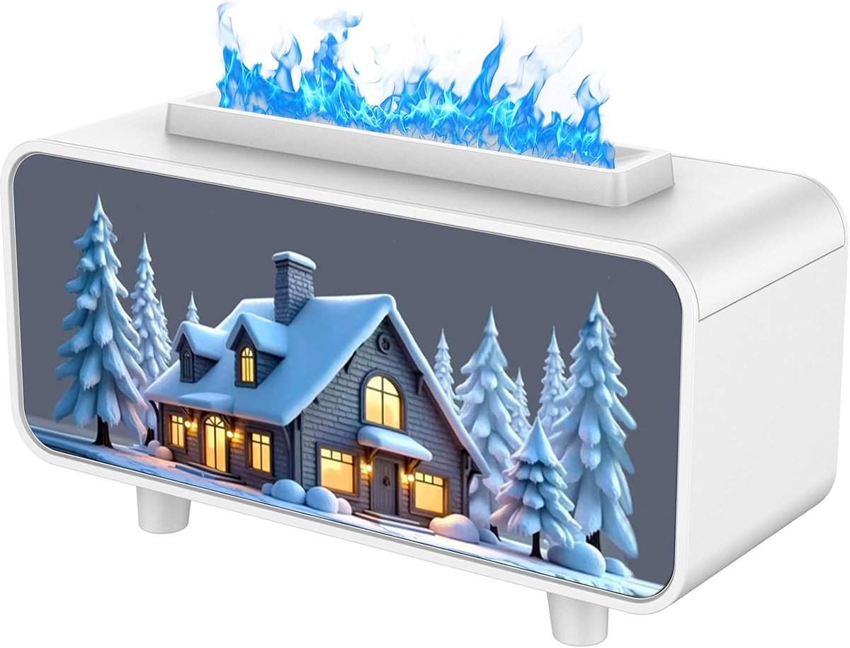Diffuser 200 ml besneeuwde scène [kleurrijke lichten] USB-kabel zonder adapter (wit)