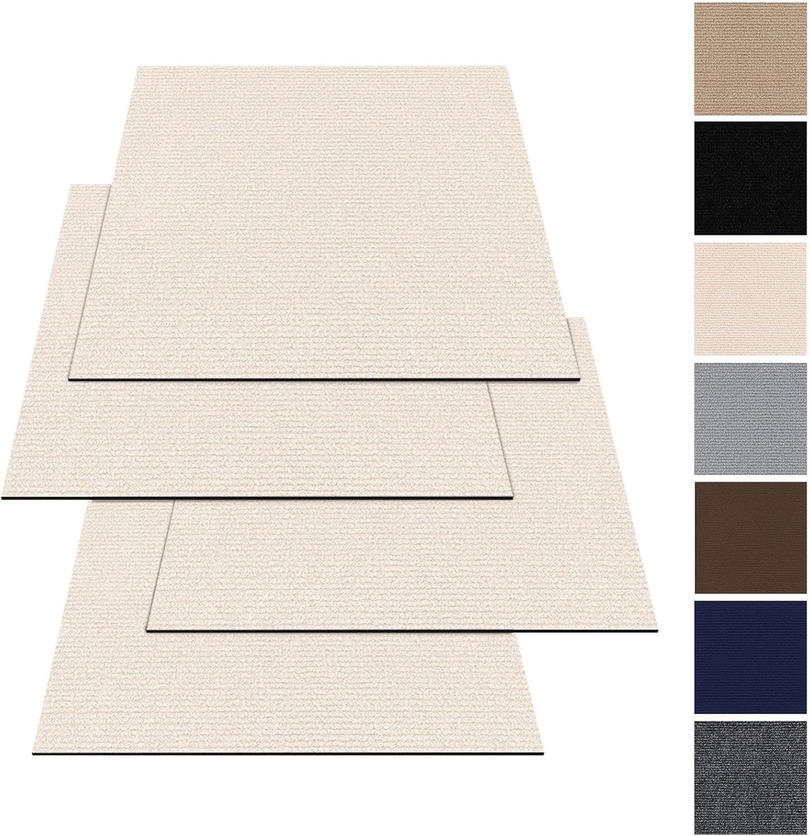 30 x 30 cm, zelfklevend, 10 stuks, 0,9 m², tapijt, tegels met rugbedekking, duurzaam tapijt, vloerbedekking voor woning, kantoor, commercieel, beige