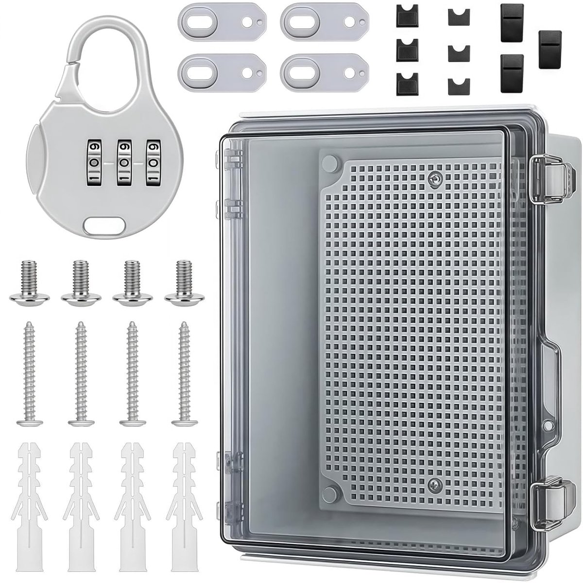 Aansluitdoos, waterdicht, opbouw, IP67 met slot, verdeeldoos voor buiten, waterdicht, verdeeldoos, aansluitdoos, waterdichte doos, schakelkast buiten, schakelkast, klemkast