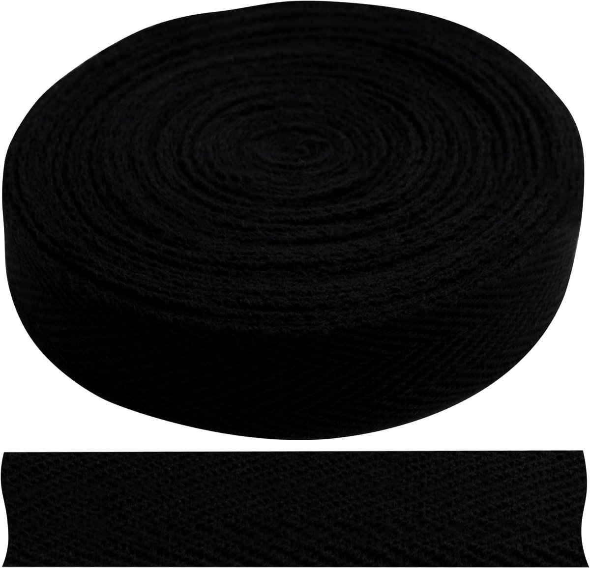 - Chevron geweven lint 9 meter x 15 mm - van katoen - kleur zwart - galanterie hobby creatief maken decoratie ambacht