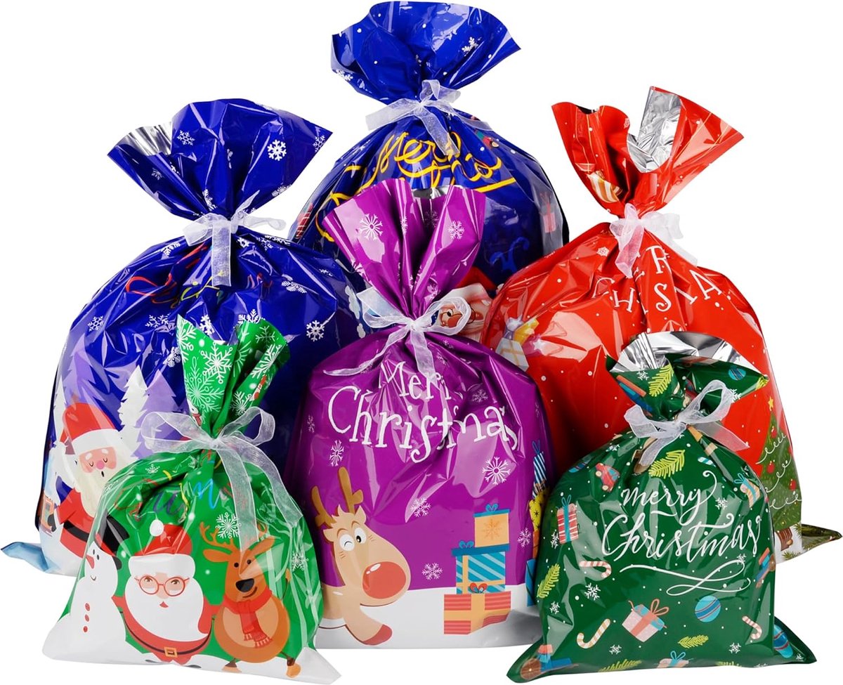 24 stuks kerstcadeauzakjes, grote kerstzakjes