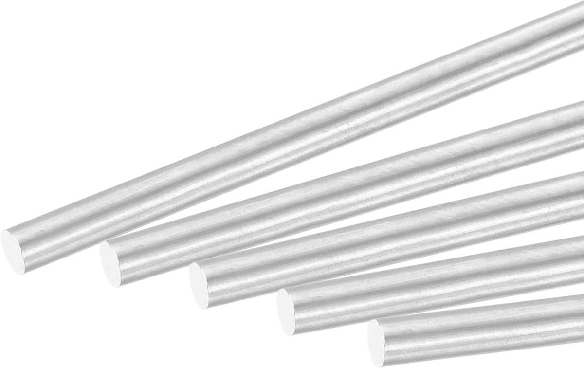 Aluminium massieve staaf 3 mm diameter 200 mm lengte draaistang voor doe-het-zelf handwerk met 10 stuks
