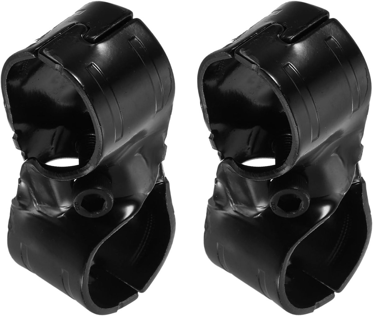 2 stuks structurele buisverbinders, 1-1/8 inch 2-weg metalen verbindingsstukken, hoekbuisarmaturen, eindrailklem met schroeven, voor doe-het-zelf rek, tuinsteun, zwart