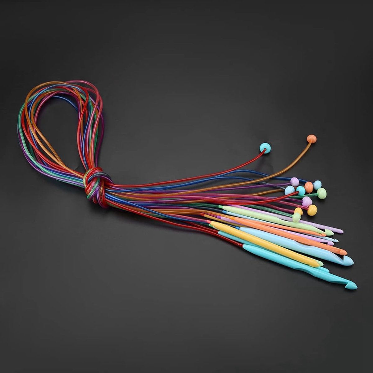 12 Stks ABS Plastic Tunesische Afghaanse Haakhaken, Breaalnaalden met Kabelhaakhaak Set met Kabel en Praktisch voor Tapijt Wevennaalden