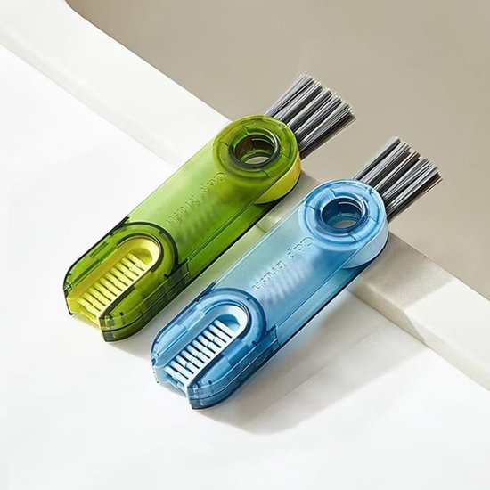 3-in-1 multifunctionele reinigingsborstel, 2 stuks reinigingsborstels, waterflessen en bekerdeksels voor kleine ruimtes voor grondige en efficiënte reiniging — afbeelding 2