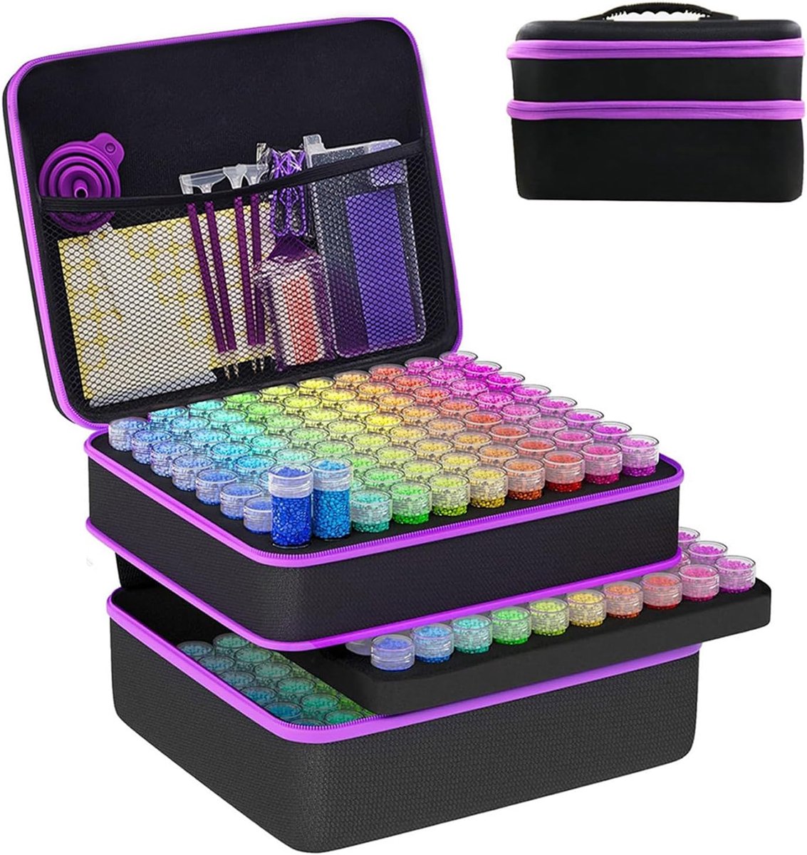 240 sleuven Diamond Painting complete set, opbergdoos voor diamond painting accessoires voor volwassenen, om te knutselen, nagels, sieraden, kunsthandwerk en kruissteek