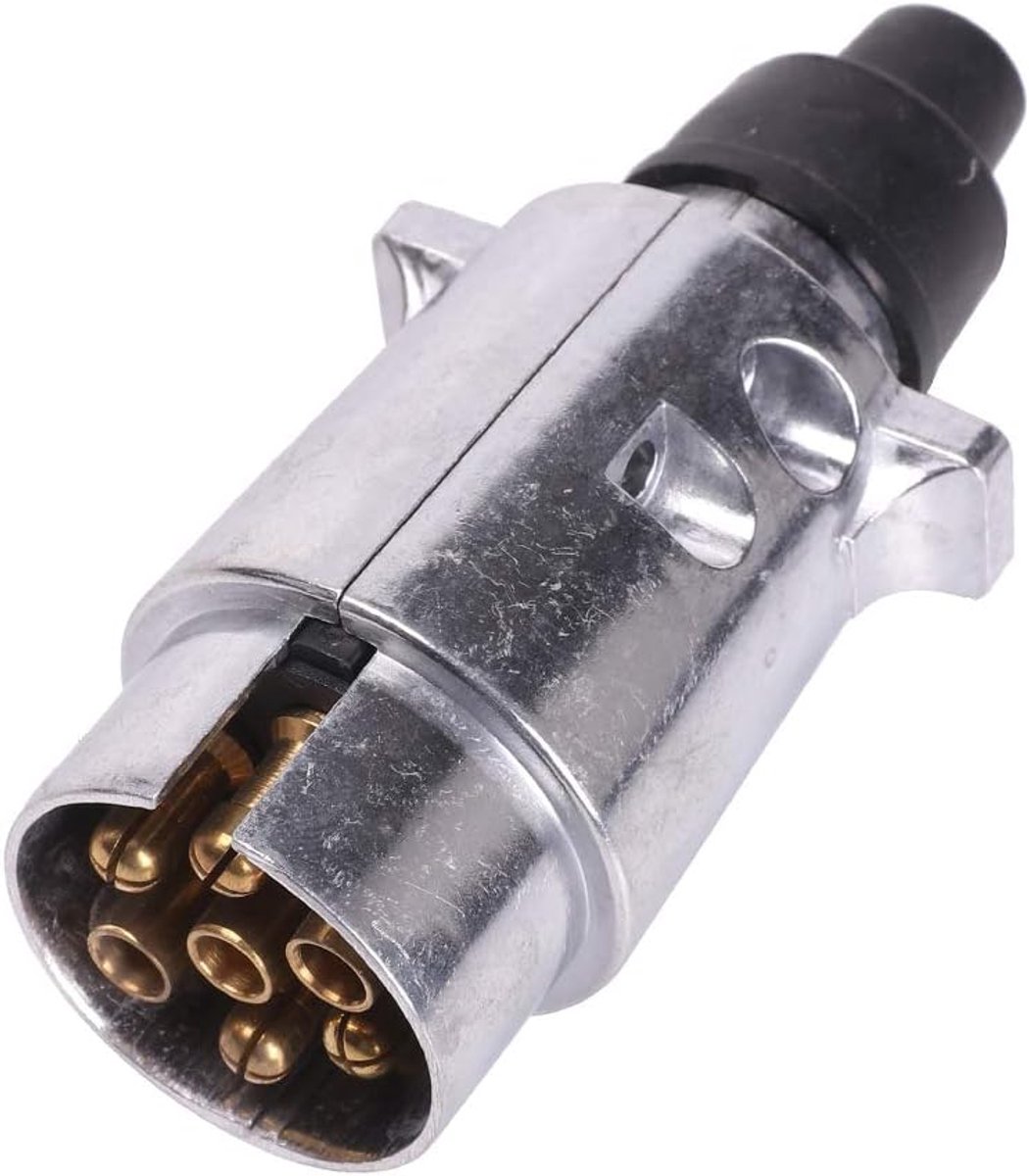 trekhaak elektra aanhangerstekker 7-pins metaal aluminiumlegering 7-weg autoverlichting connectoren voor boten camper caravan of ander bedrijfsvoertuig