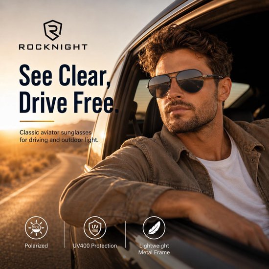 Gepolariseerde Aviator Zonnebril voor Mannen Vrouwen UV400 Metalen Frame Platte Top Rijden Outdoor Shades Lichtgewicht 58mm — afbeelding 4