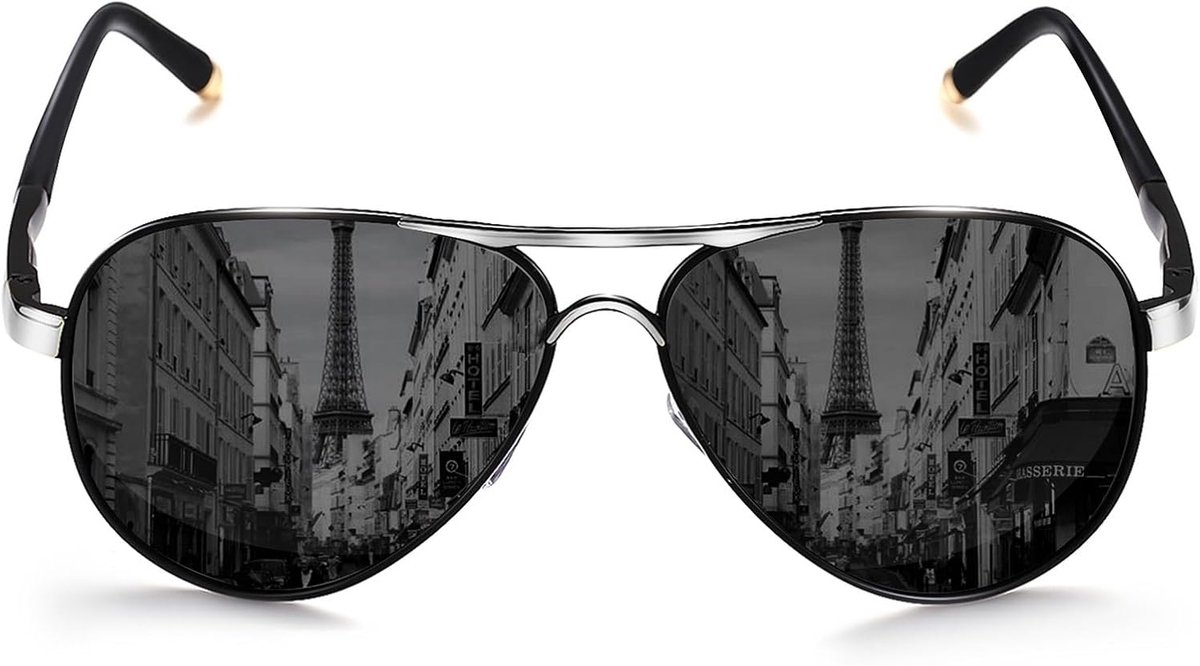 Gepolariseerde Aviator Zonnebril voor Mannen Vrouwen UV400 Metalen Frame Platte Top Rijden Outdoor Shades Lichtgewicht 58mm