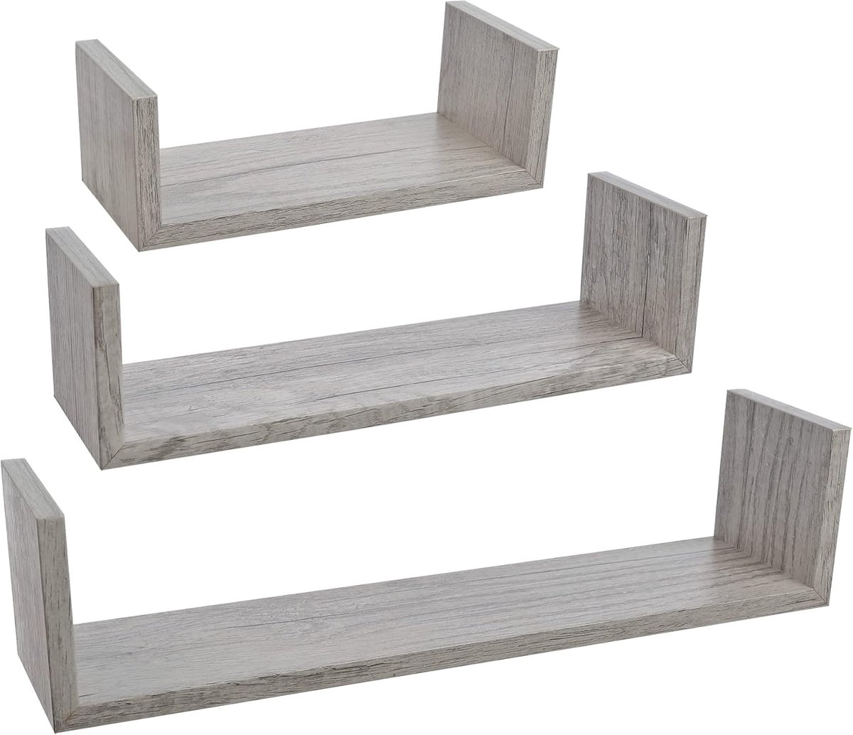 Zwevende Wandplank, Wandplank Onzichtbare Fixatie Planken Decoratief 42x10x10cm, 32x10x8,5cm, 22x10 x7,7cm