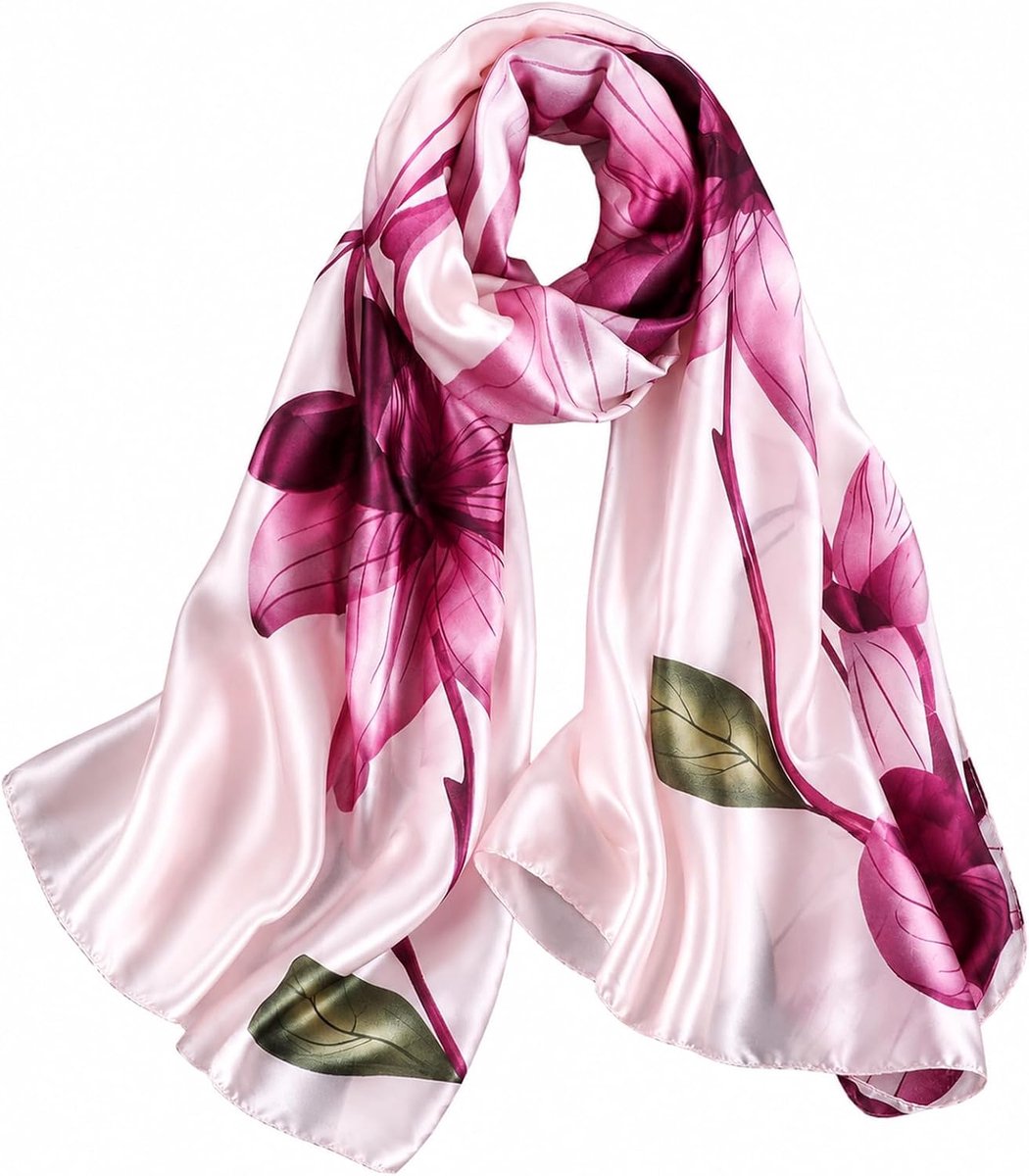 prinfantasy Zijdedoek voor dames, halsdoek, zijde, grote zijden doek, sjaal voor haar, hoofddoek, stippen, sjaals, zachte satijnen sjaal, zijde, halsdoek voor vrouwen, M180054
