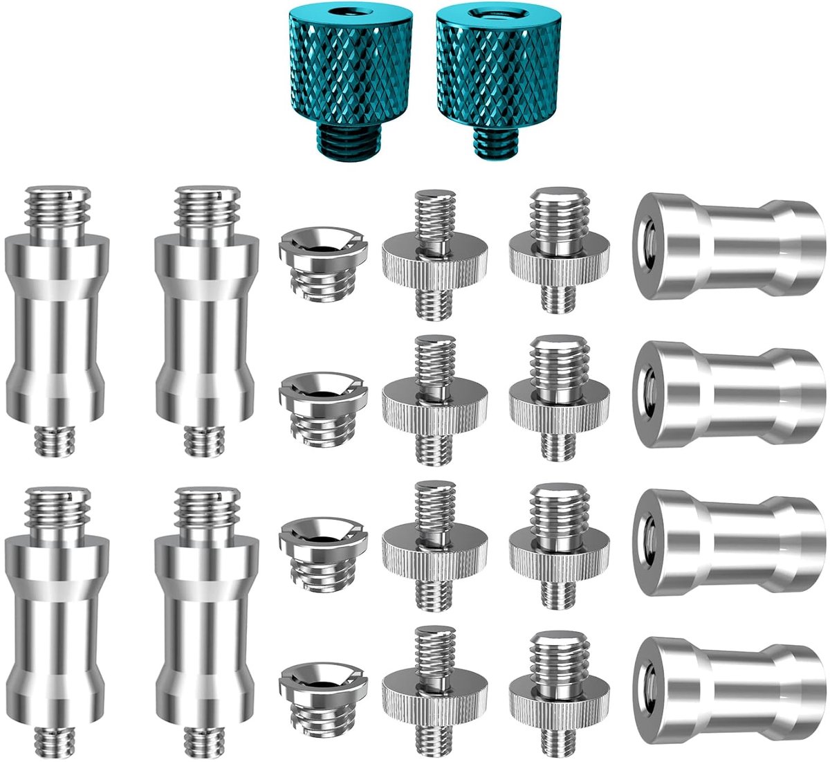 22 stuks camera schroef statief 1/4 naar 3/8 inch schroeven converter schroefdraadschroef statief schroefdraad adapter schroef voor camera, statief, kogelkop, monopod, snelwisselplaat