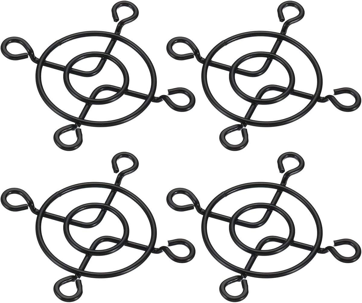 40 mm Fan Finger Grill, 4 Pack Metalen Grill Protector Guard Fan Beschermhoes voor 40x40mm Uitlaatventilatoren voor Apparatuur Computer DIY, Zwart