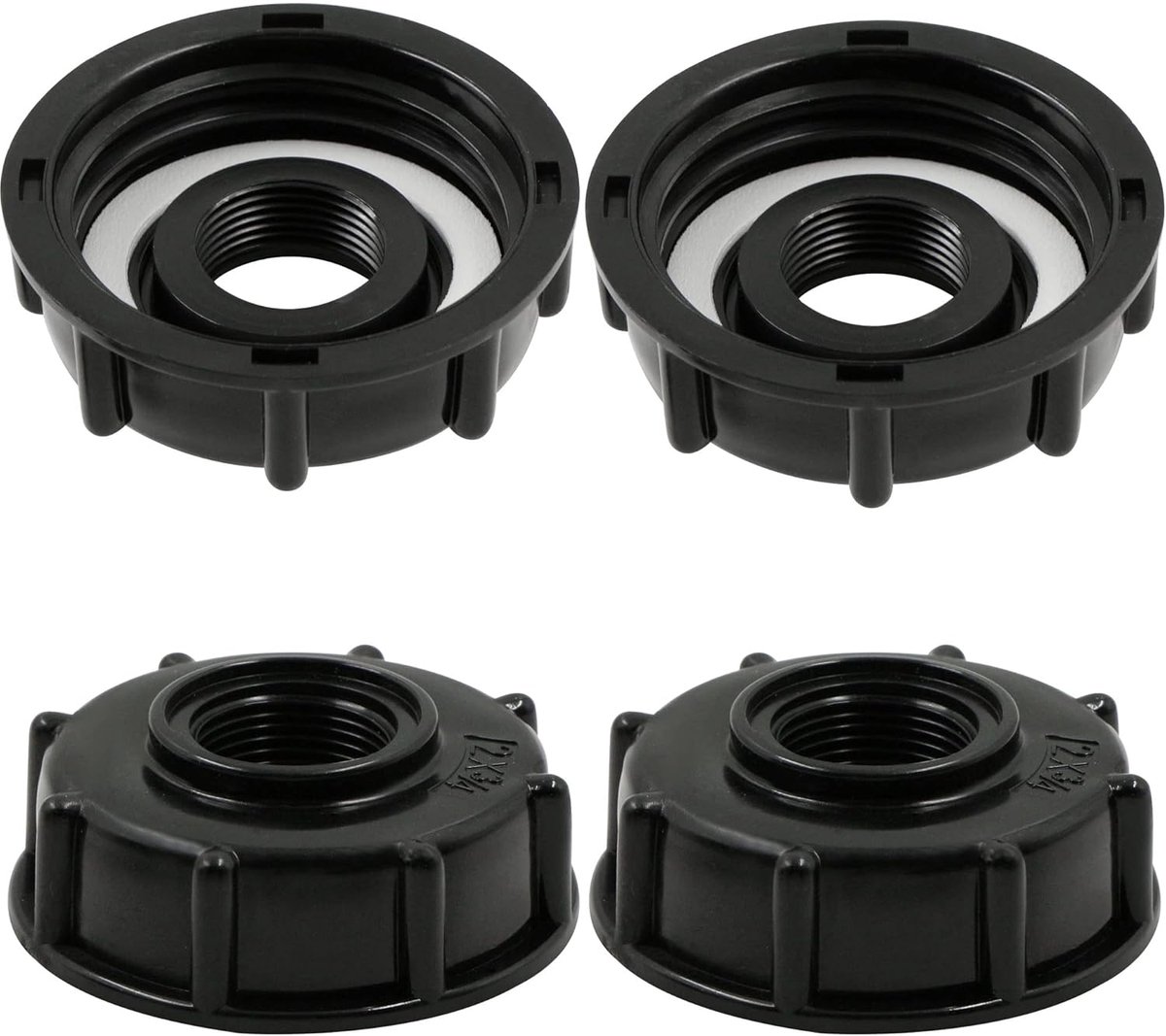 tankadapter, vloeistofopslagdeksel, aansluiting - kunststof binnendraad sluitdeksel - tankdeksel slangaccessoires - tuinslangaansluiting tankaansluiting adapter 3/4 inch, 4 stuks, zwart