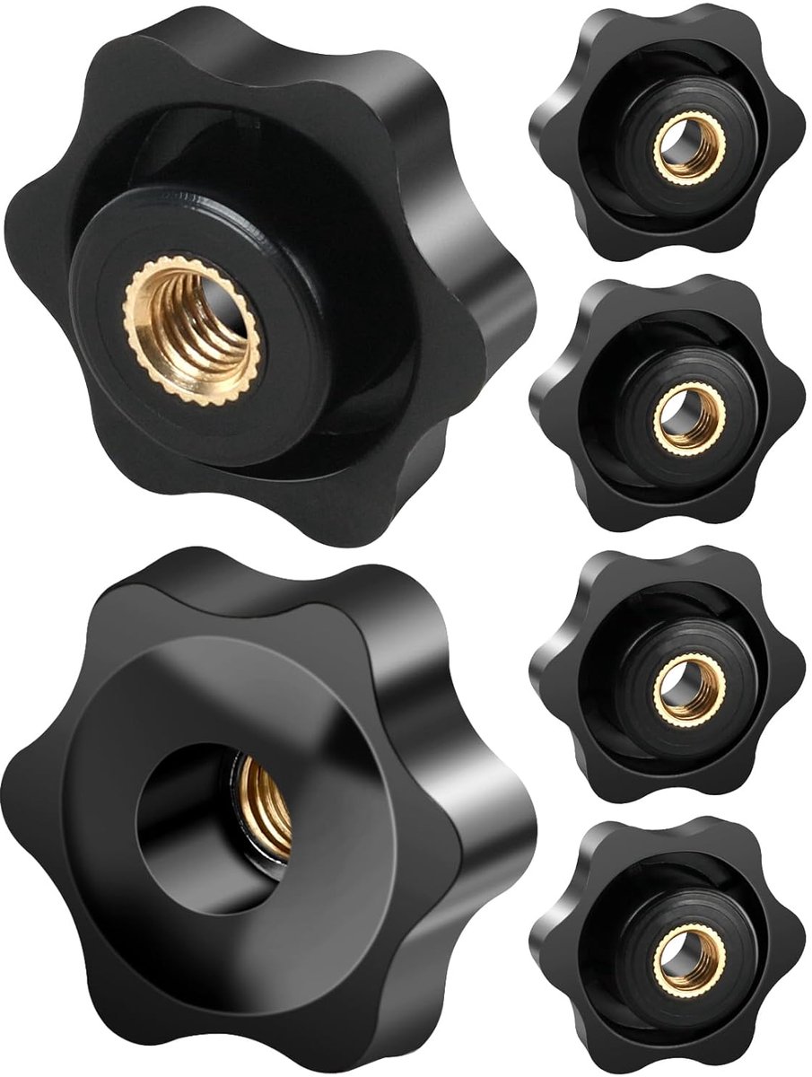 6 Stuks Stergreepmoeren M8, 38mm Binnendraad Klemknop, Stergreepmoeren Stergreepmoer Kartelmoeren Voor Mechanische, Fitnessapparatuur
