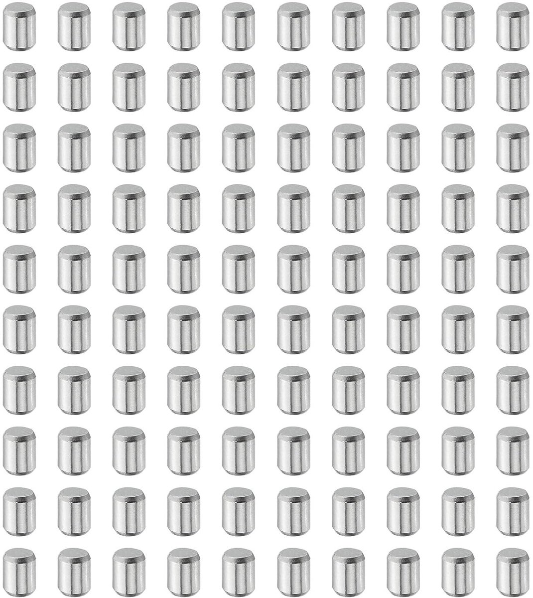 100 stuks 4 mm x 6 mm plugstiften, 304 roestvrij staal, cilindrische plankhouders, positioneringspenen, plankbevestigingselementen voor boekenkast, kast, meubelcomponent (GB119), zilver