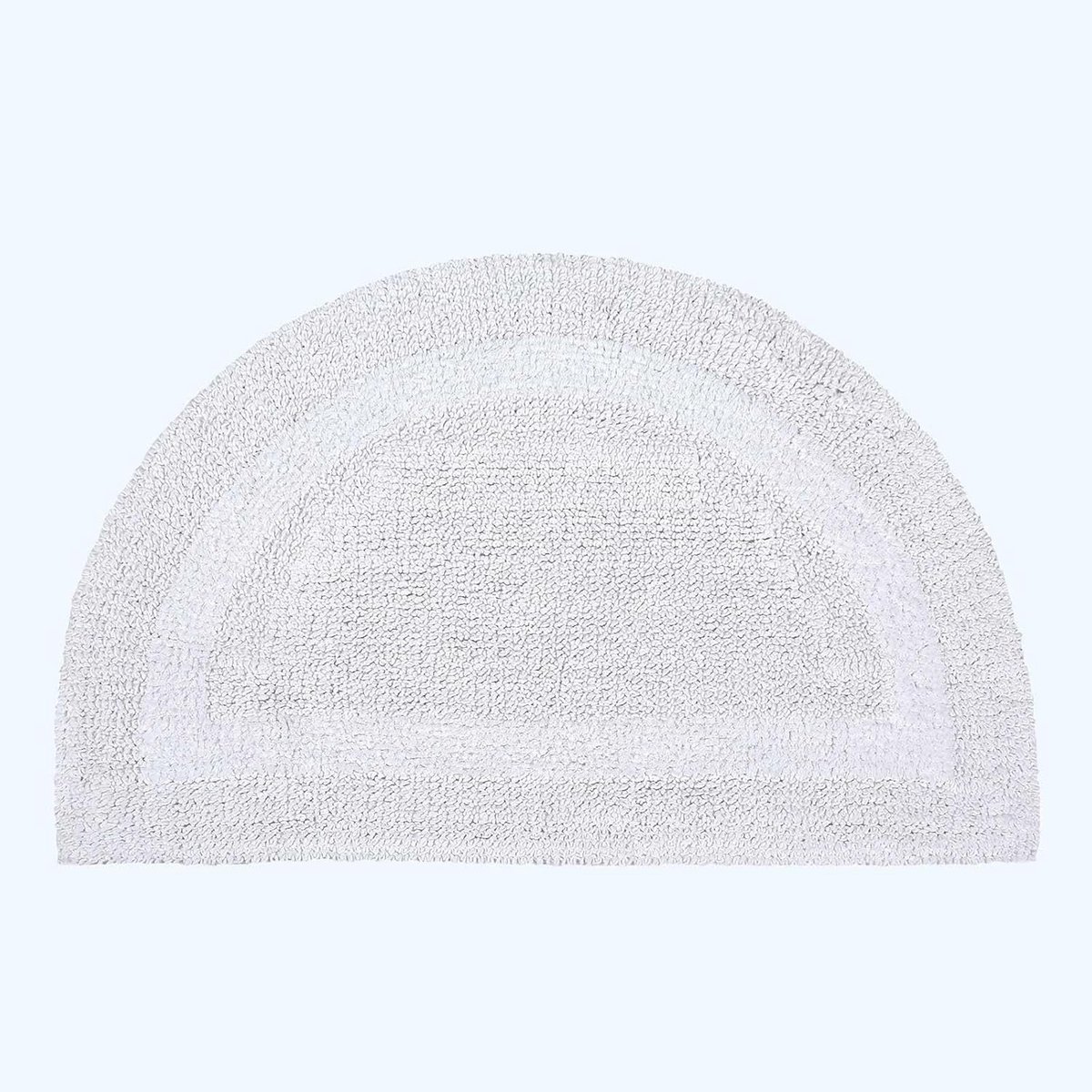 Badmat, 1600 g/m², extra zacht, 100% katoen, omkeerbaar, antislip, wasbaar, superabsorberend, sneldrogend, halve cirkel, badmat, 50 x 80 cm, wit