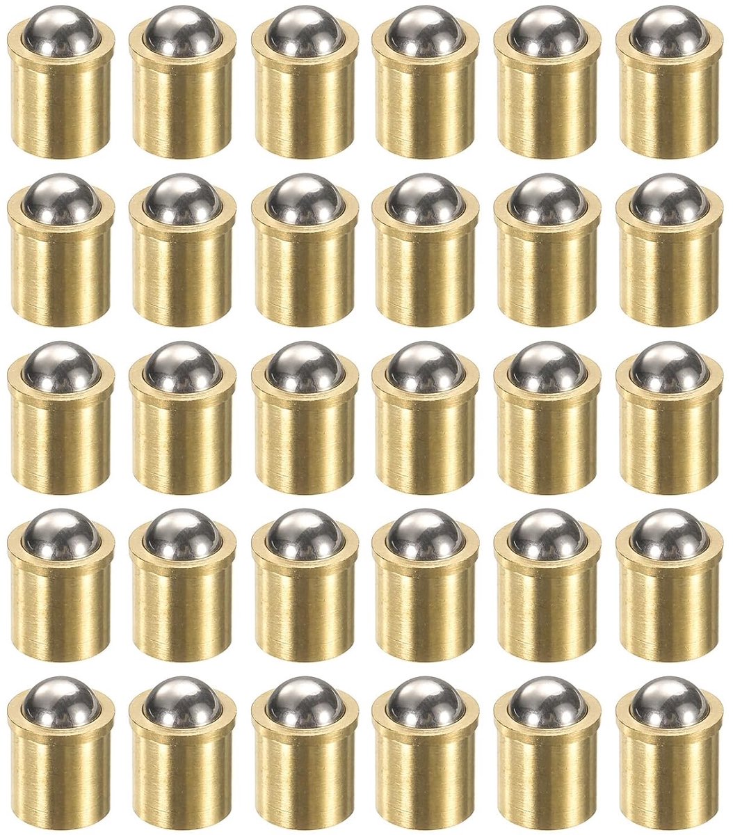 30 stuks kogelpuntdrukveren, 8 x 9 mm, messing precisiepositioneringskralen, kogelveerdrukveren, kogelvangriegel voor deurkast, mechanische apparaten, klemmen, meubels