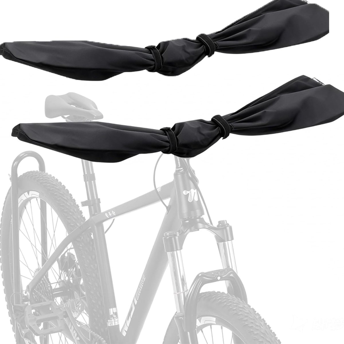 KZQ 2-delige waterdichte stuurhoes 82x17 cm - Regenbeschermhoes voor fiets en e-bike - Eenvoudige klittenbandmontage - Past op alle rechte sturen - Zwart