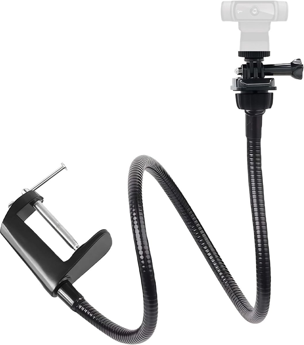 66 cm verstelbare zwanenhals webcamstandaard, bureau-klemhouder, voor Logitech C920 C922x C930e C922 C930 C615 Brio camera's - 1/4 inch schroefdraad