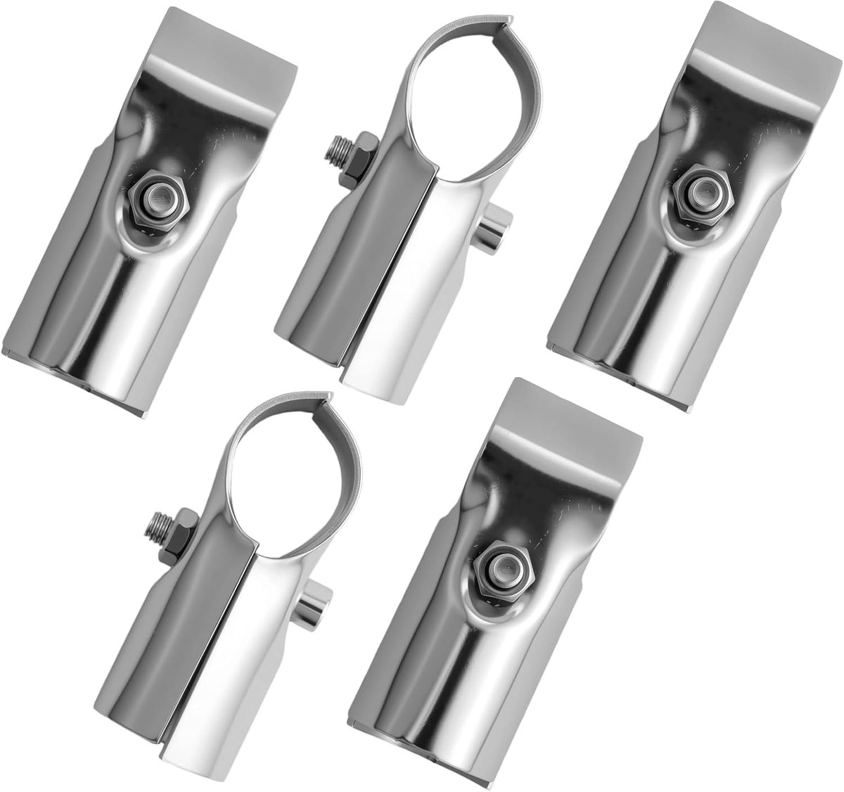 5 stuks 25 mm T-buisklemaansluiting, buisconnector van roestvrij staal 201, buisverbinder, verstelbare hekklemmen, T-verbinding voor gaashek, hekwerk en leuningen