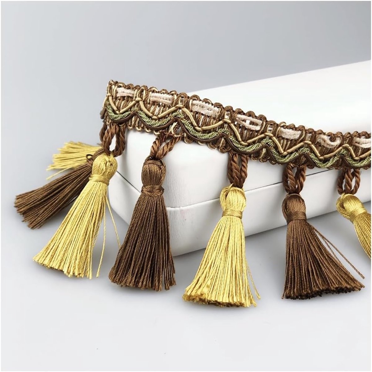 7,5 cm Europese kwastjes, trimband, vintage kanten lint met franjes, polyestervezel, franjeband, voor doe-het-zelf knutselen, kleding, gordijn, naaien, koffie, 13 meter