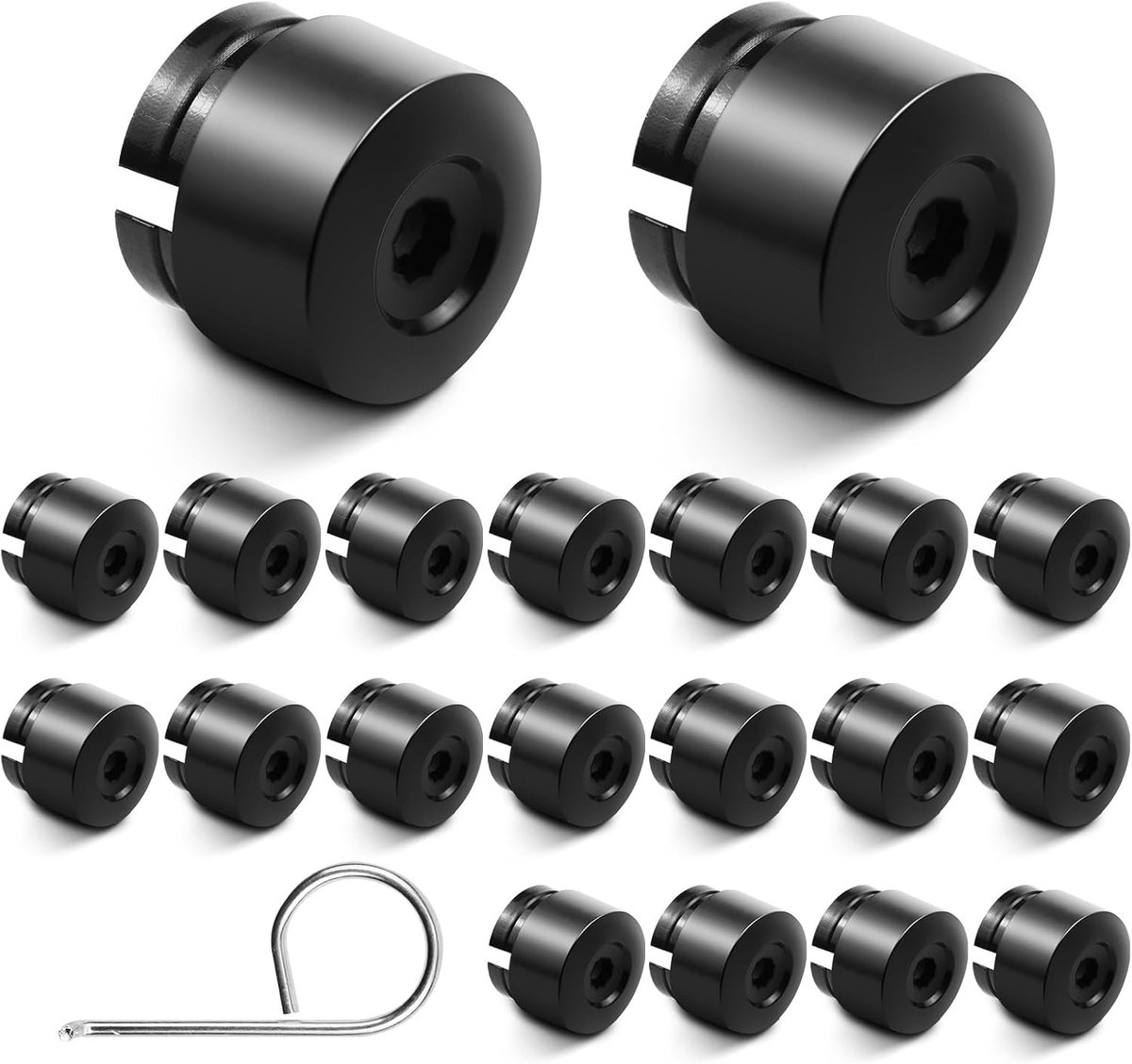 20 Wielboutdoppen 19 mm voor Transporter T5/T6 2003-2020 Zwart | Inclusief verwijdergereedschap