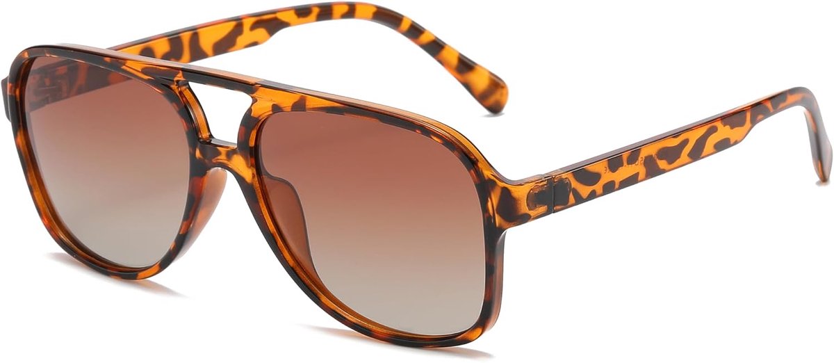 jaren 70 gepolariseerde zonnebril voor heren, dames Vintage klassiek oversized pilotenbril