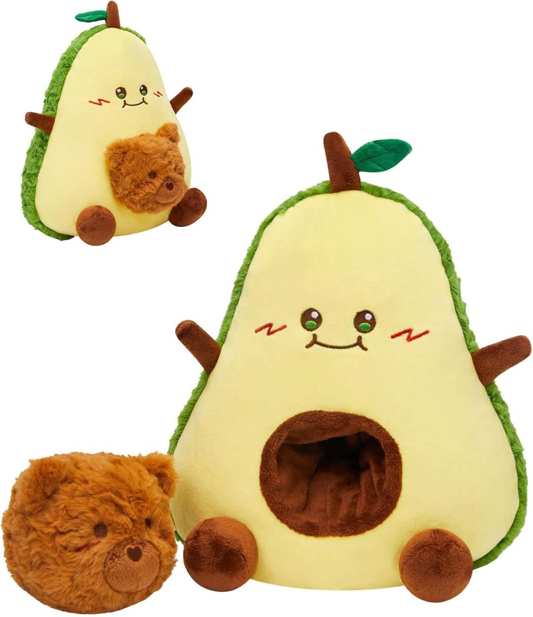 Schattig Avocado Plush Speelgoed Beer Gevulde Dieren 30cm Zacht Avocado Fruit Plushie Kussen Pop Geschenk voor Kinderen Volwassenen