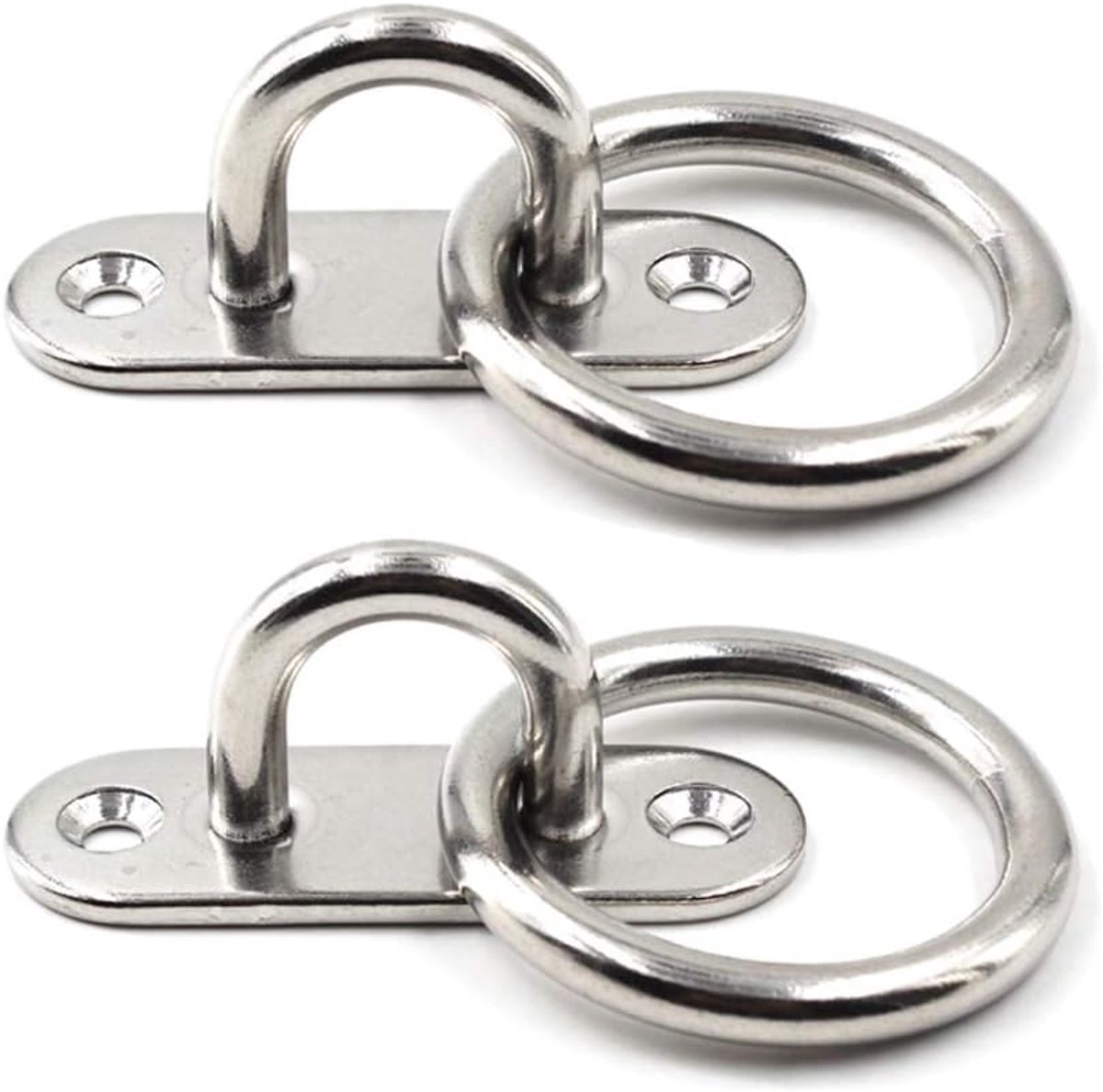 Oogplaatanker met ring 5/16" 8mm - 304 roestvrij staal - duurzaam en slijtvast - ideaal voor yoga swings en hamacs - SnelShoppen