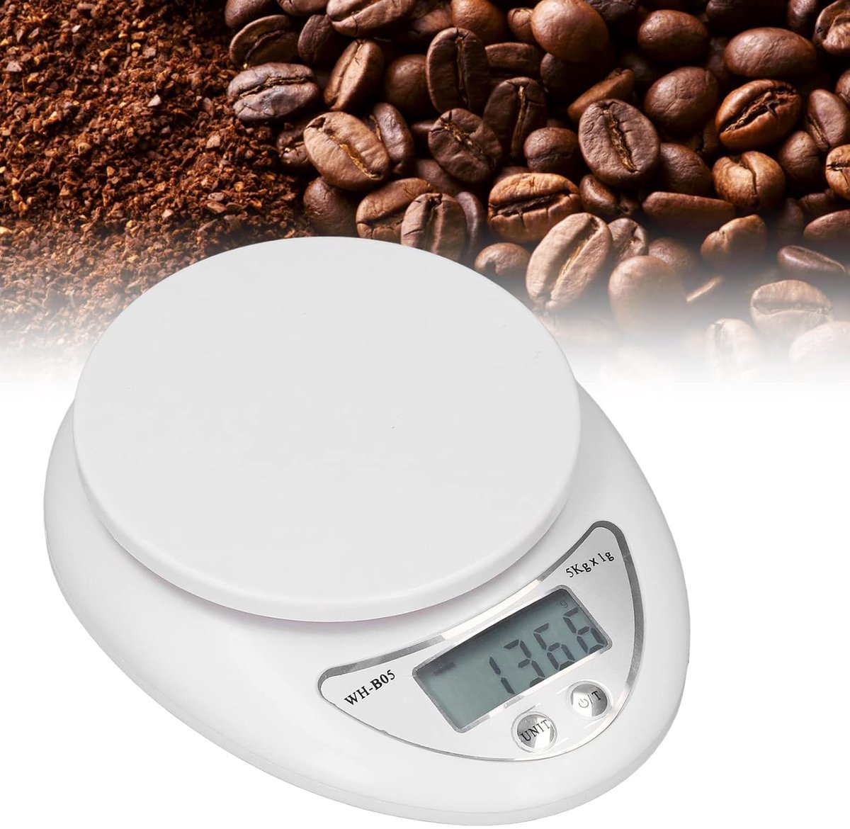 Digitale Keukenweegschaal - Rond, Slank Design - Hoge Precisie Sensor - Ideaal voor Thuis Koken - SnelShoppen