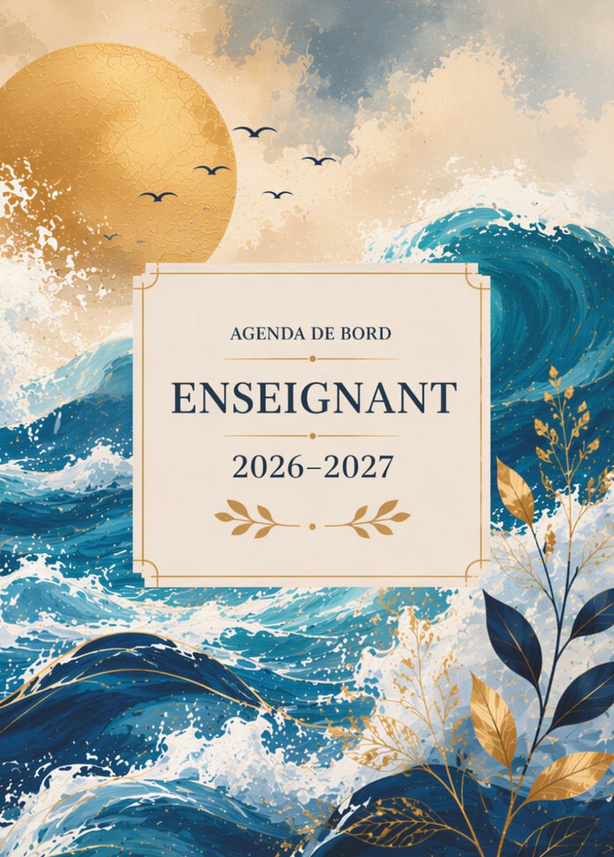 SnelShoppen - Agenda de Bord Enseignant 2026–2027 Vagues d'Or A4 | Een Pagina per Week | Jaarlijkse, Maandelijkse en Wekelijkse Planning voor Onderwij