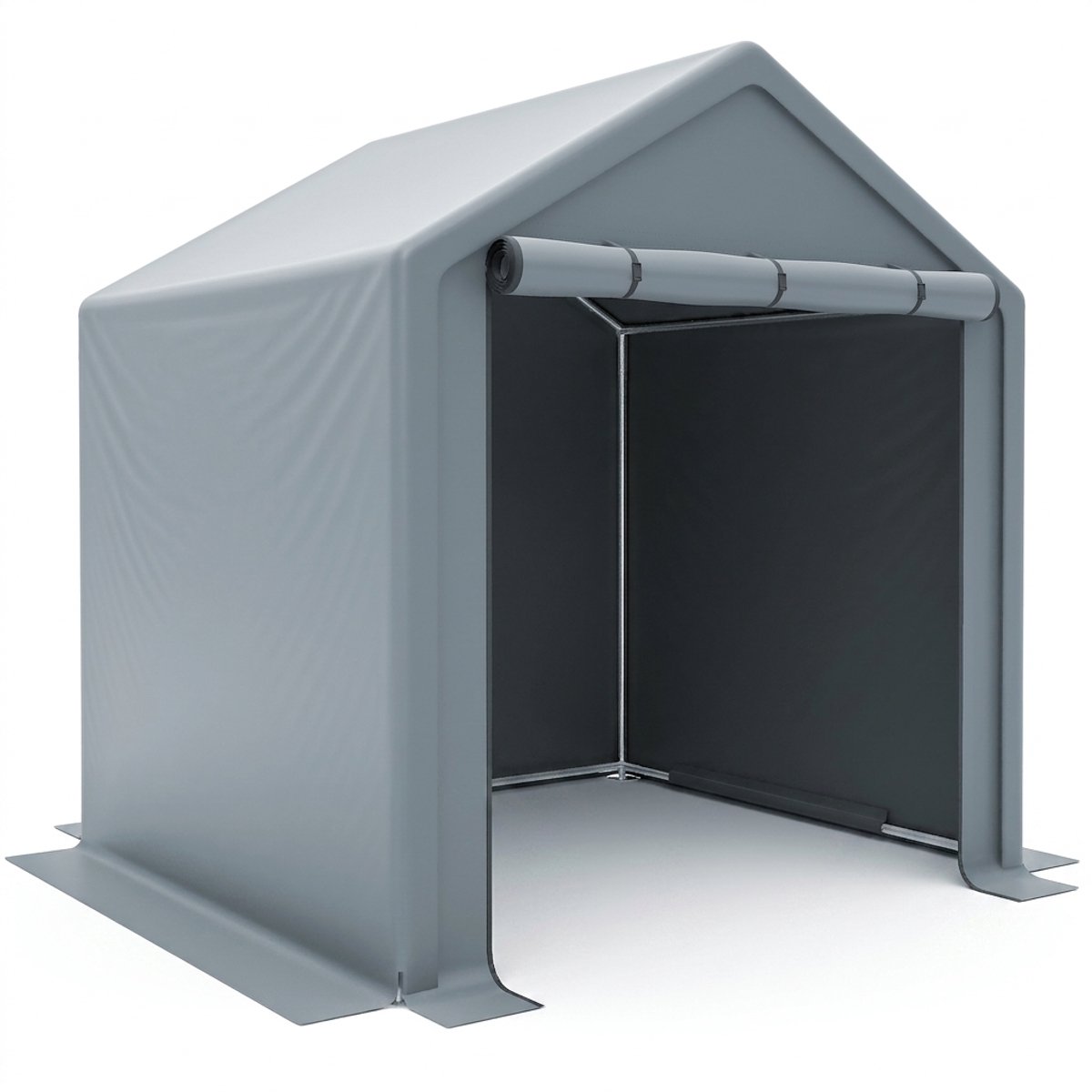 Fietsenstalling - Fietsentent - Gereedschapstent-Opslagtent – Waterdicht –Verzinkt Staal – UV-bestendig - Roldeur - Buiten - 190x170x200cm- 1 Stuk-Donkergrijs