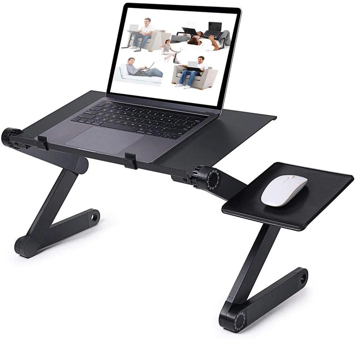 NextNovaDeals Laptop standaard - In hoogte verstelbaar - Opvouwbaar - muismat & actieve USB koeling - Geschikt voor alle laptops