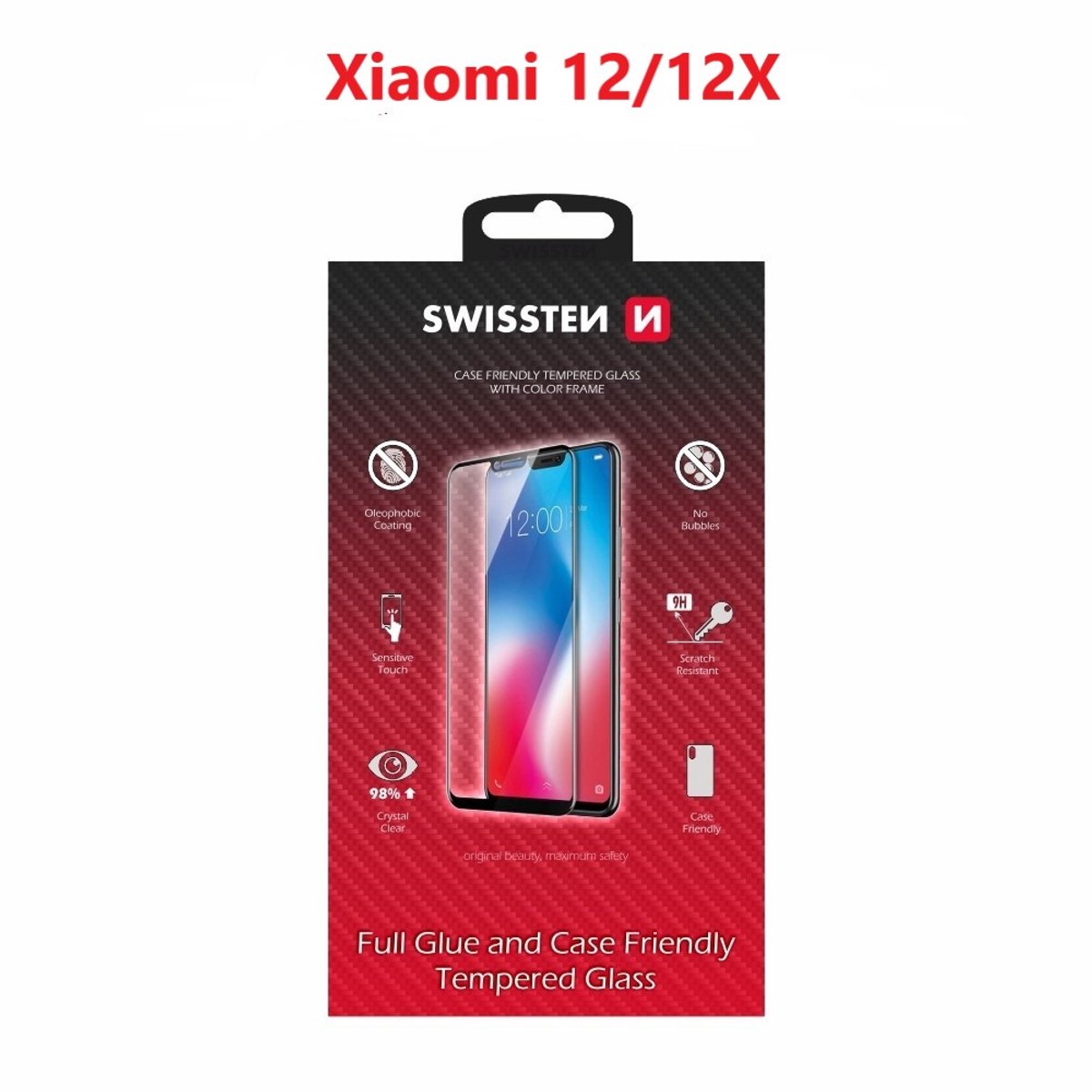 Swissten 12X screenprotector - Geschikt voor Xiaomi 12 - Black