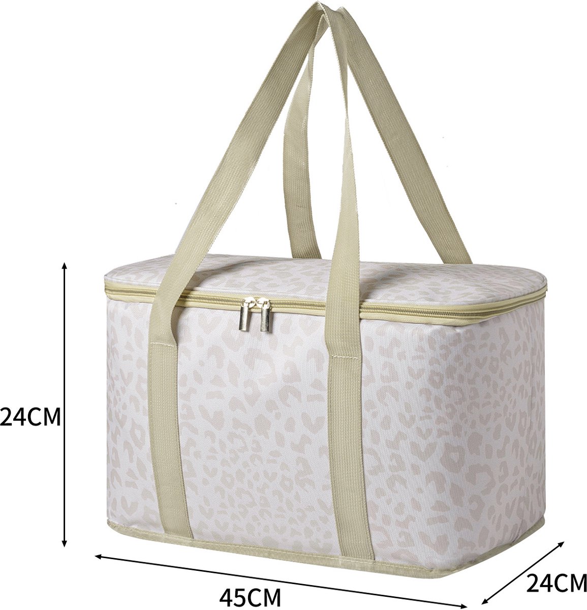 Geïsoleerde handtas – Deze geïsoleerde tas is gemaakt van hoogwaardig Oxford-doek en is perfect voor picknicks, boodschappen doen en dagelijks gebruik. 45*24*24 cm