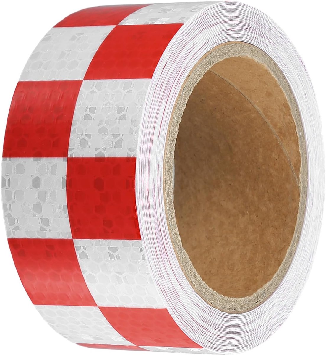 ABSOPRO 5cmx10m Rood-Wit Geruit Reflecterende Auto Stickers Reflecterende Tape Veiligheids Waarschuwing Reflecterende Beschermer