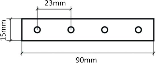 C41551 - montagebeugel, versterkt, metalen bevestiging, 90/15 mm — afbeelding 2